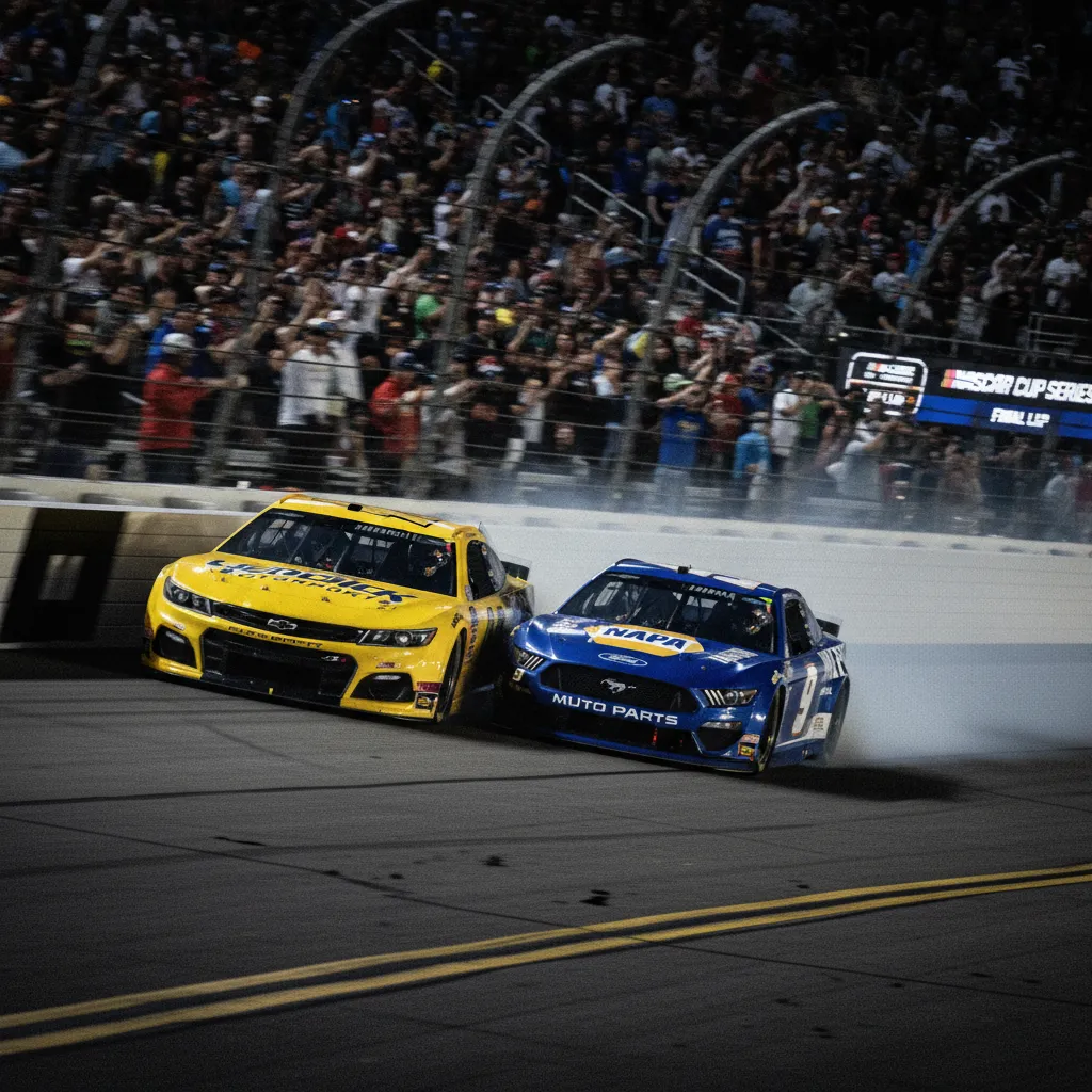 Một chiếc xe thực hiện cú vượt slingshot kinh điển trong NASCAR