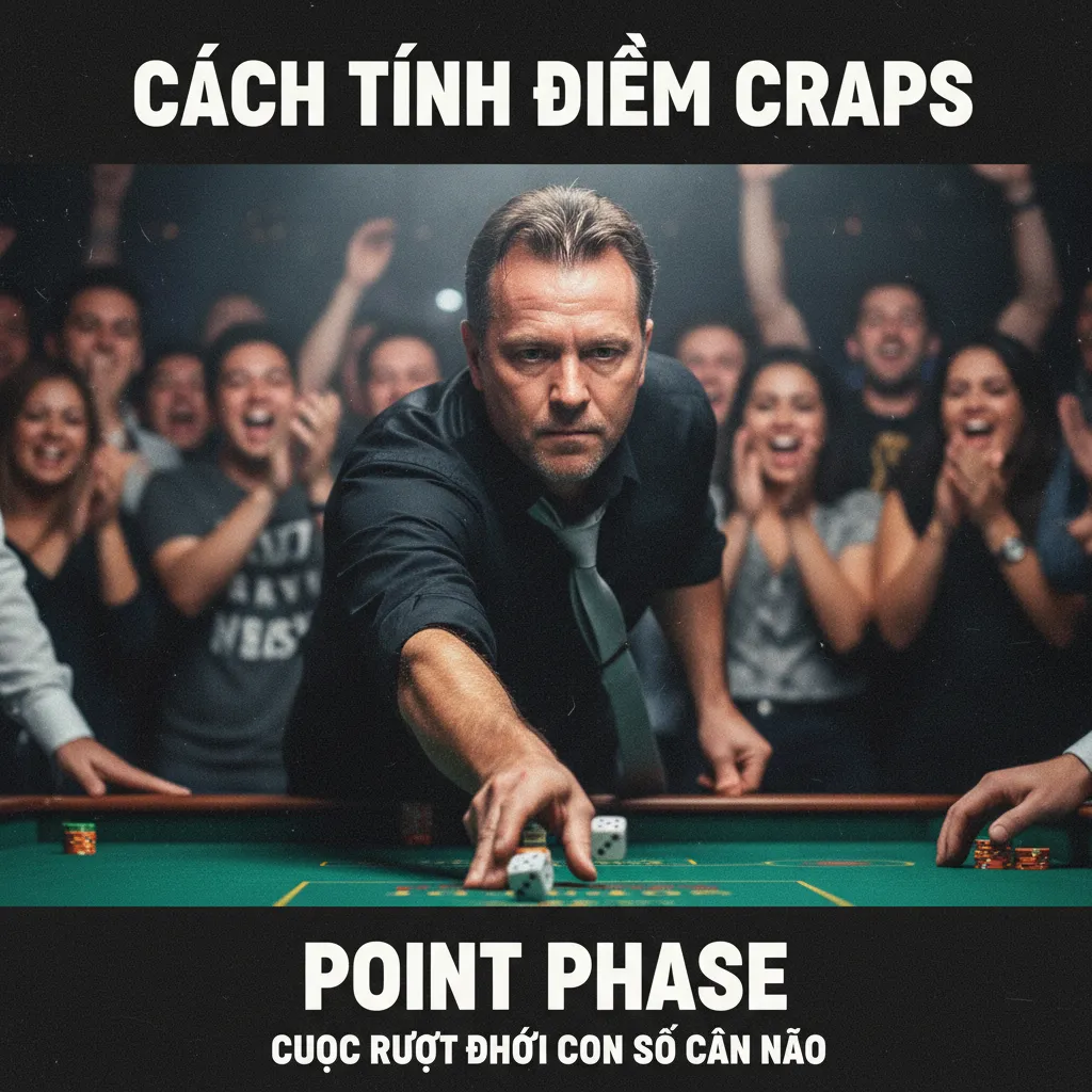 Cận cảnh cược Pass Line trên bàn Craps với xúc xắc ra 7 điểm
