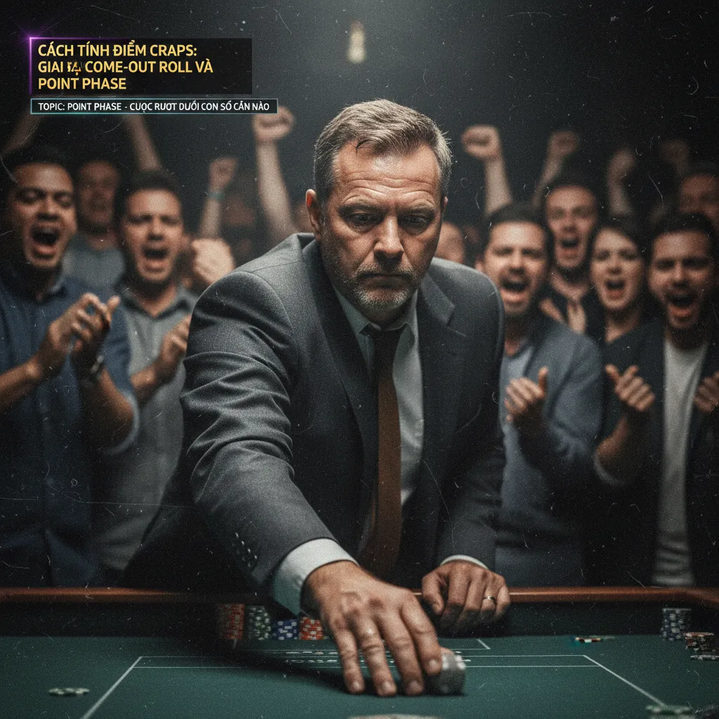 Nút ON được đặt trên số 6 trên bàn Craps, báo hiệu Point Phase đã bắt đầu