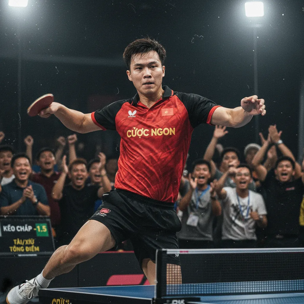 Tay vợt Xu Xin với lối chơi cầm vợt dọc đặc trưng