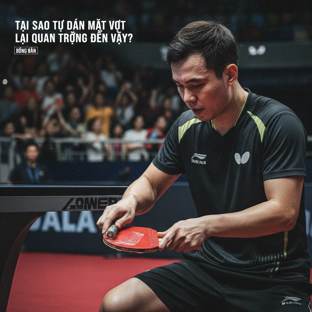 Dùng con lăn ép chặt mặt vợt vào cốt